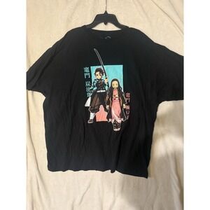 Demon Slayer Tanjiro And Nezuko Anime Official‎ Merchandise Black T-Shirt 3XL